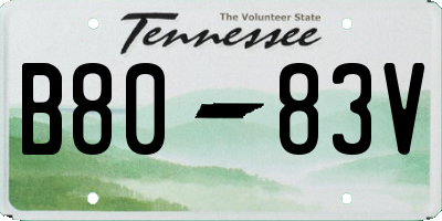 TN license plate B8083V