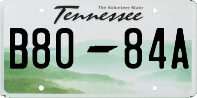 TN license plate B8084A