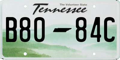 TN license plate B8084C