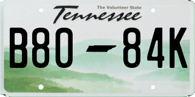 TN license plate B8084K