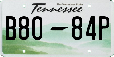TN license plate B8084P
