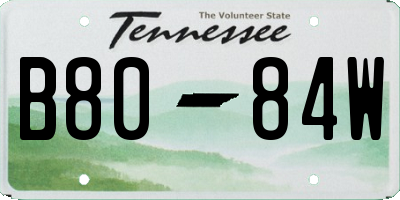 TN license plate B8084W