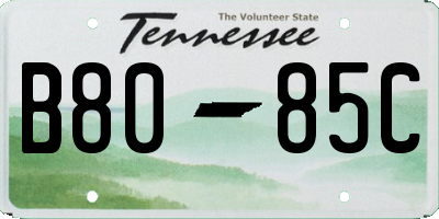 TN license plate B8085C