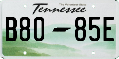 TN license plate B8085E
