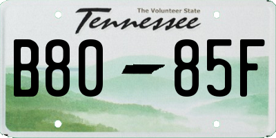 TN license plate B8085F