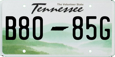 TN license plate B8085G