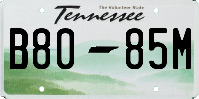 TN license plate B8085M