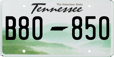 TN license plate B8085O