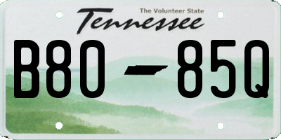 TN license plate B8085Q