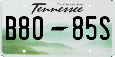 TN license plate B8085S