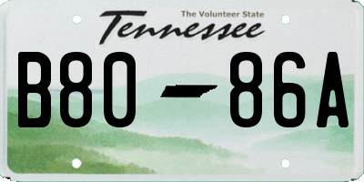 TN license plate B8086A