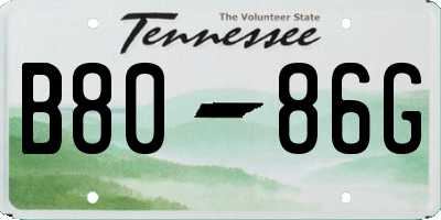 TN license plate B8086G