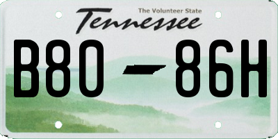 TN license plate B8086H