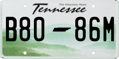 TN license plate B8086M