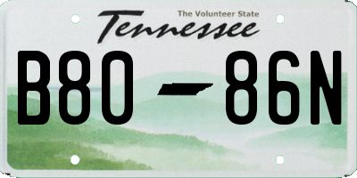 TN license plate B8086N