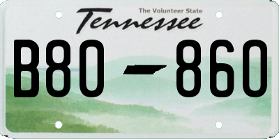 TN license plate B8086O