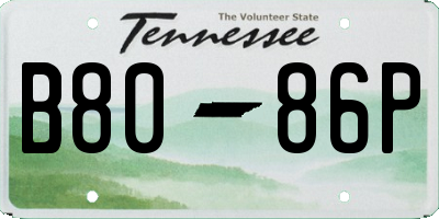 TN license plate B8086P