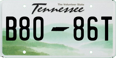 TN license plate B8086T