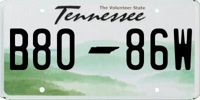 TN license plate B8086W