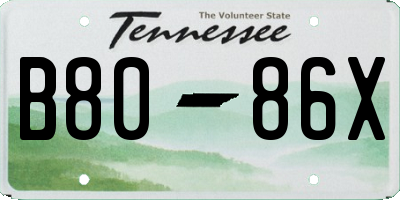 TN license plate B8086X