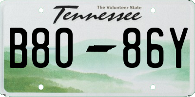 TN license plate B8086Y