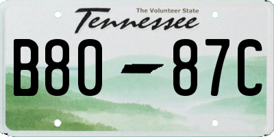 TN license plate B8087C