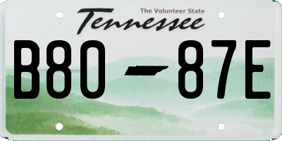 TN license plate B8087E
