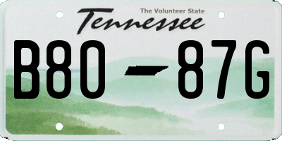 TN license plate B8087G