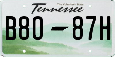 TN license plate B8087H