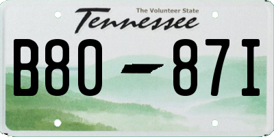 TN license plate B8087I