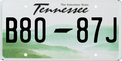 TN license plate B8087J