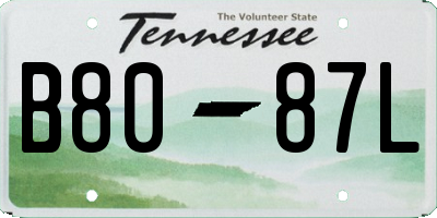 TN license plate B8087L