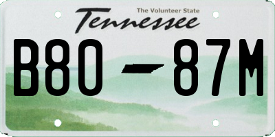 TN license plate B8087M