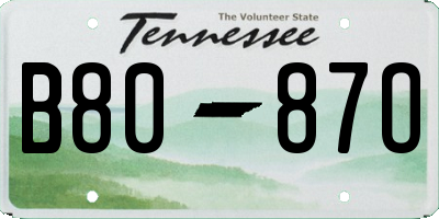 TN license plate B8087O