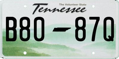 TN license plate B8087Q