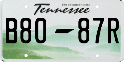 TN license plate B8087R