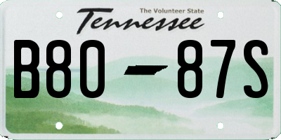TN license plate B8087S