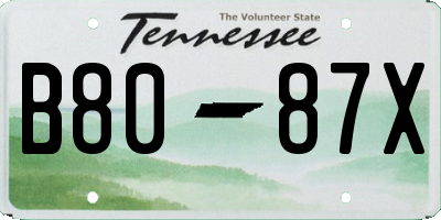 TN license plate B8087X