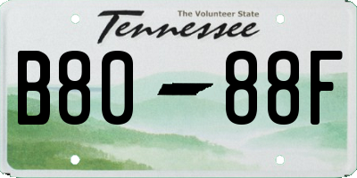 TN license plate B8088F