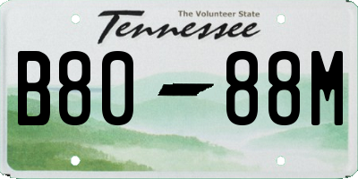 TN license plate B8088M