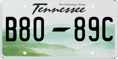 TN license plate B8089C