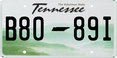 TN license plate B8089I