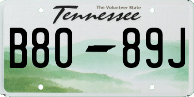 TN license plate B8089J
