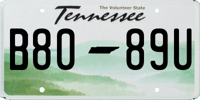TN license plate B8089U