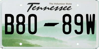 TN license plate B8089W