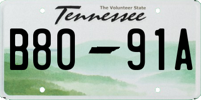 TN license plate B8091A