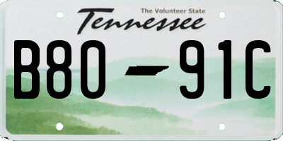 TN license plate B8091C