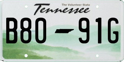 TN license plate B8091G
