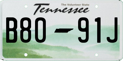 TN license plate B8091J