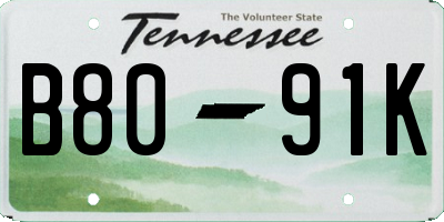 TN license plate B8091K